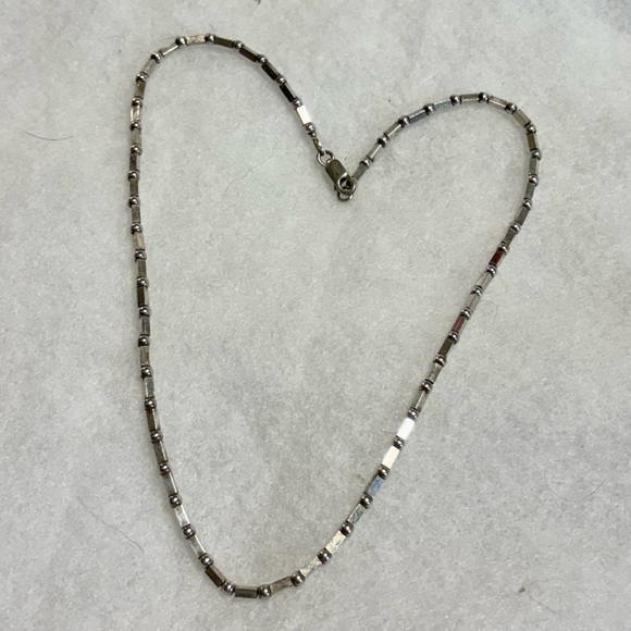 Vintage Sterling Silver 925 Mixed Bead Necklace 16” - Picture 3 of 11